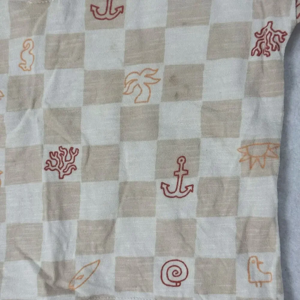 Cat & Jack Baby Beige & White Checker 2 Piece Outfit Size 18 Months